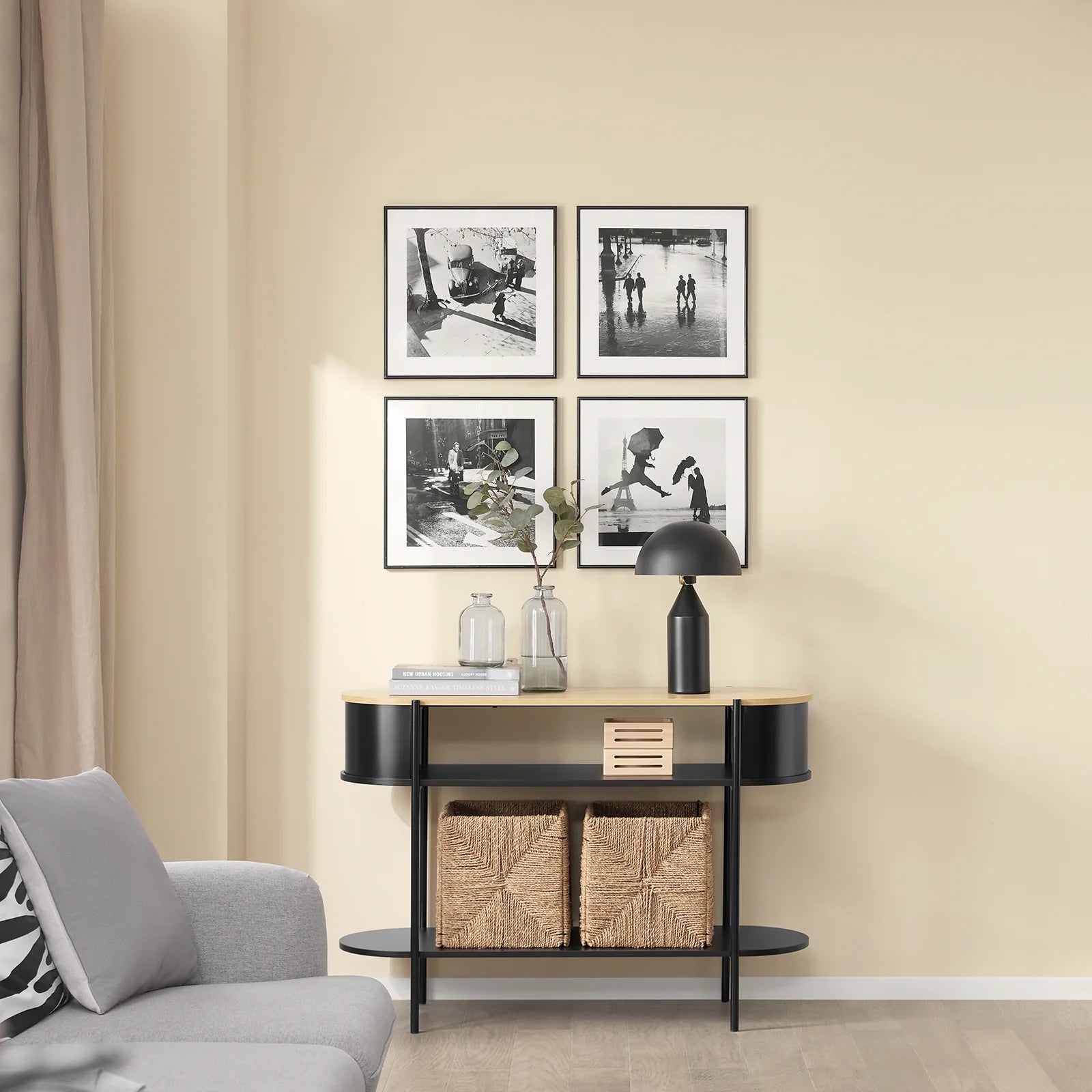Elegant Konsolbord   Industrielt Design  110   39   76 Cm    Sort