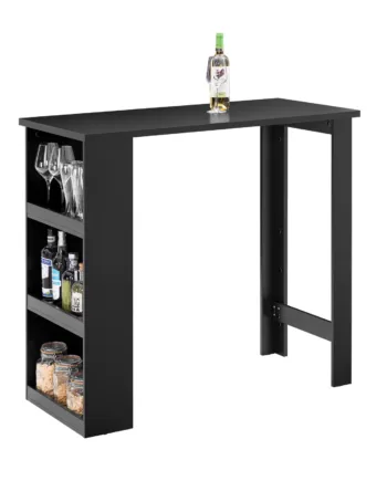 Elegant Og Pladsbesparende Barbord   Sort  112   57   106 Cm