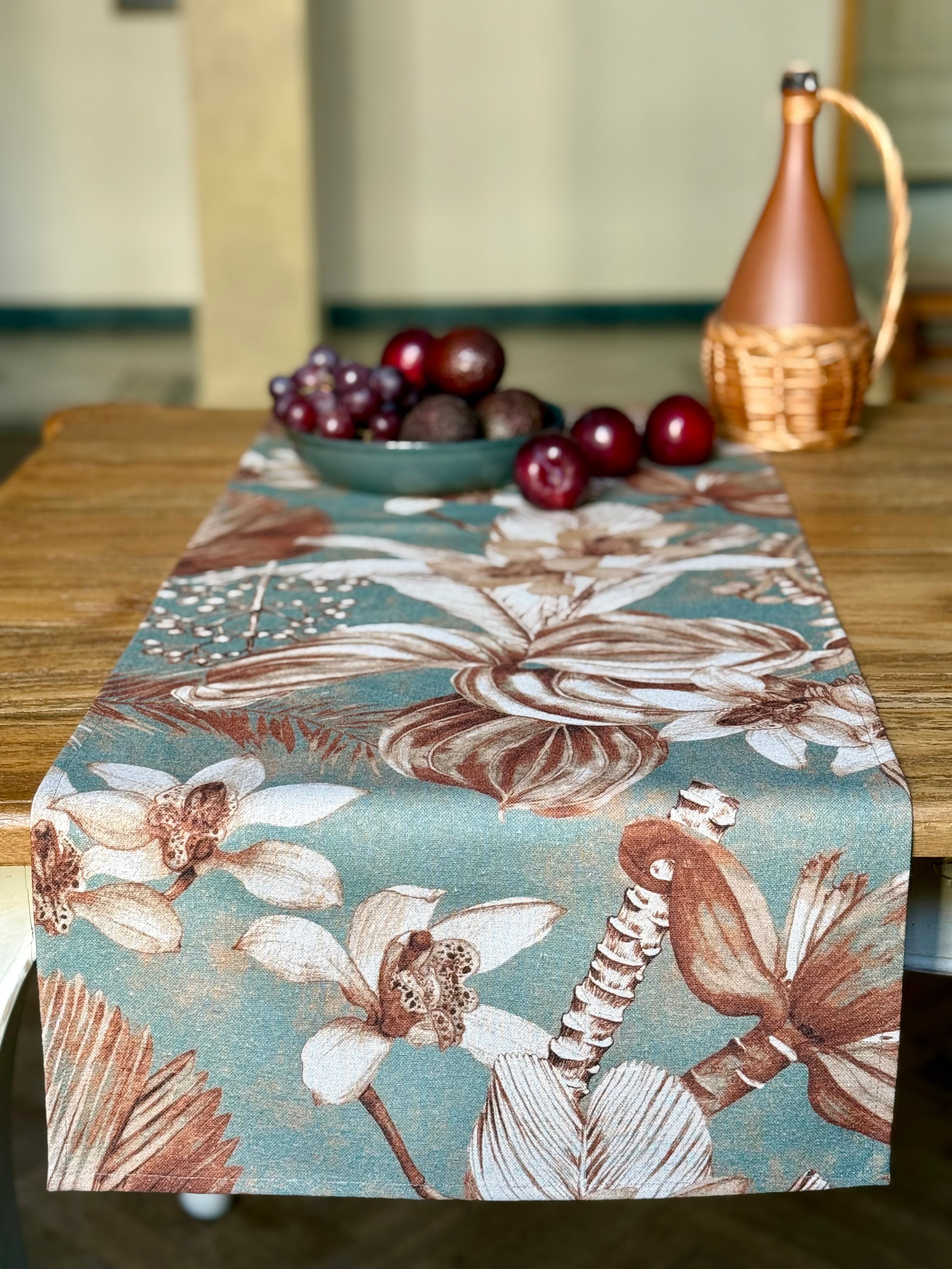 Enkel Bordløber   Bomuld-hør Blanding   Terra Flora  140x40cm