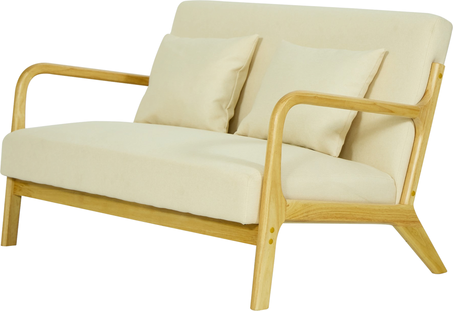 Entrébænk Nordlys Furniture Ohama2seaters Fsc-gummitræ Med Beige Betræk 74ã 120ã 80 Cm