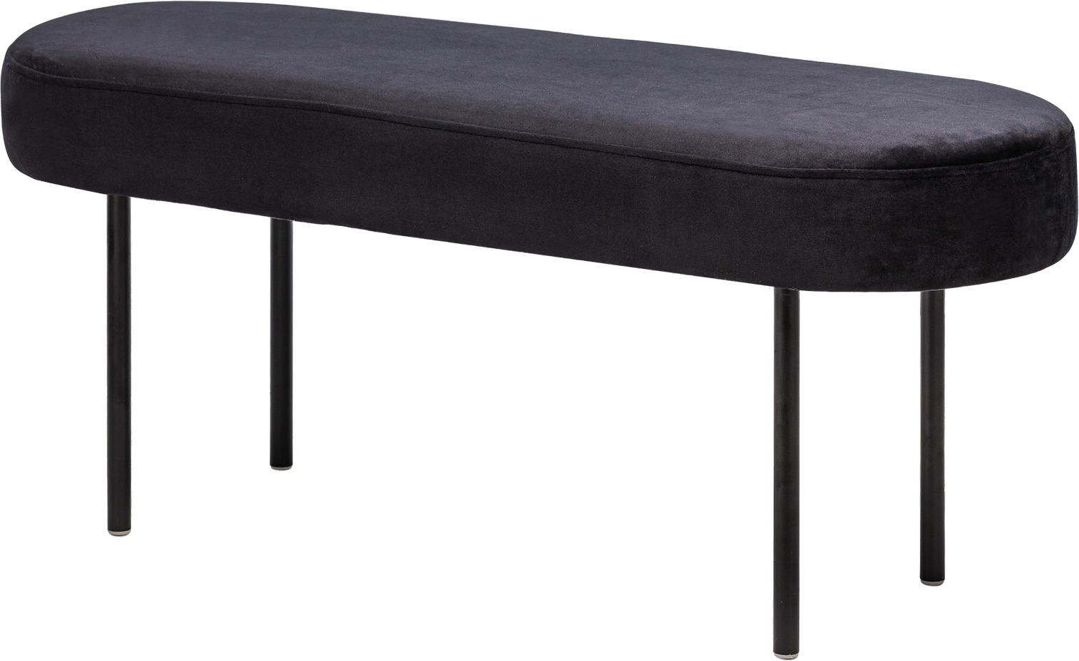 Entrébænk Nordlys Furniture Oslo   Sort Oeko-tex-certificeret Fløjl 100x35x38 Cm