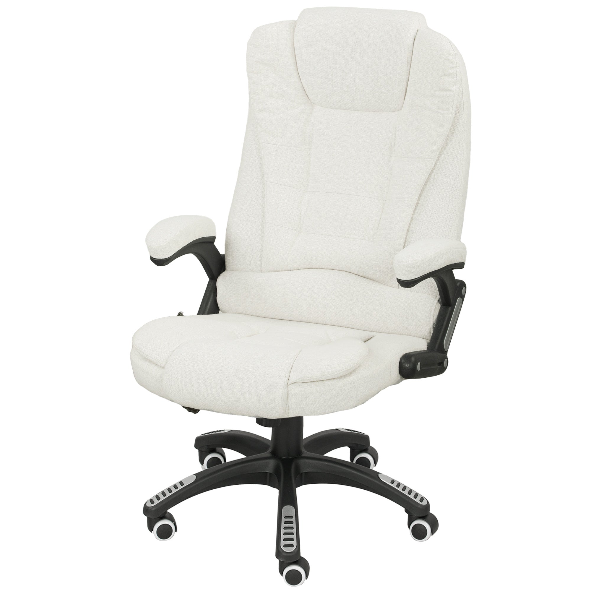Ergonomisk Kontorstol Med Massagefunktion  68   72   110-120 Cm  Cremehvid