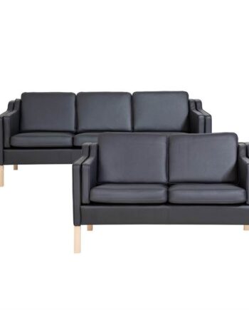 Erling Christensen Møbler Boston Sofasæt       Pers   Sort Læder : Erling Christensen Møbler  : Erling Christensen Møbler
