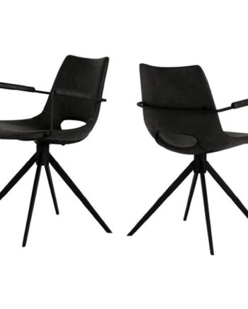 Erling Christensen Møbler Cayman Spisebordsstol Med Drejefunktion Og Armlæn Topper Deep Black : Erling Christensen Møbler  : Erling Christensen