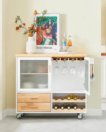 Få Mere Plads   Køkkenet Med Denne Fleksible Køkkenvogn   Hvid  B109   D40   H92 Cm