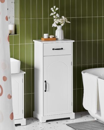 Få Styr På Badeværelset Med Dette Elegante Og Funktionelle Møbel   Hvid  42   30   93 Cm