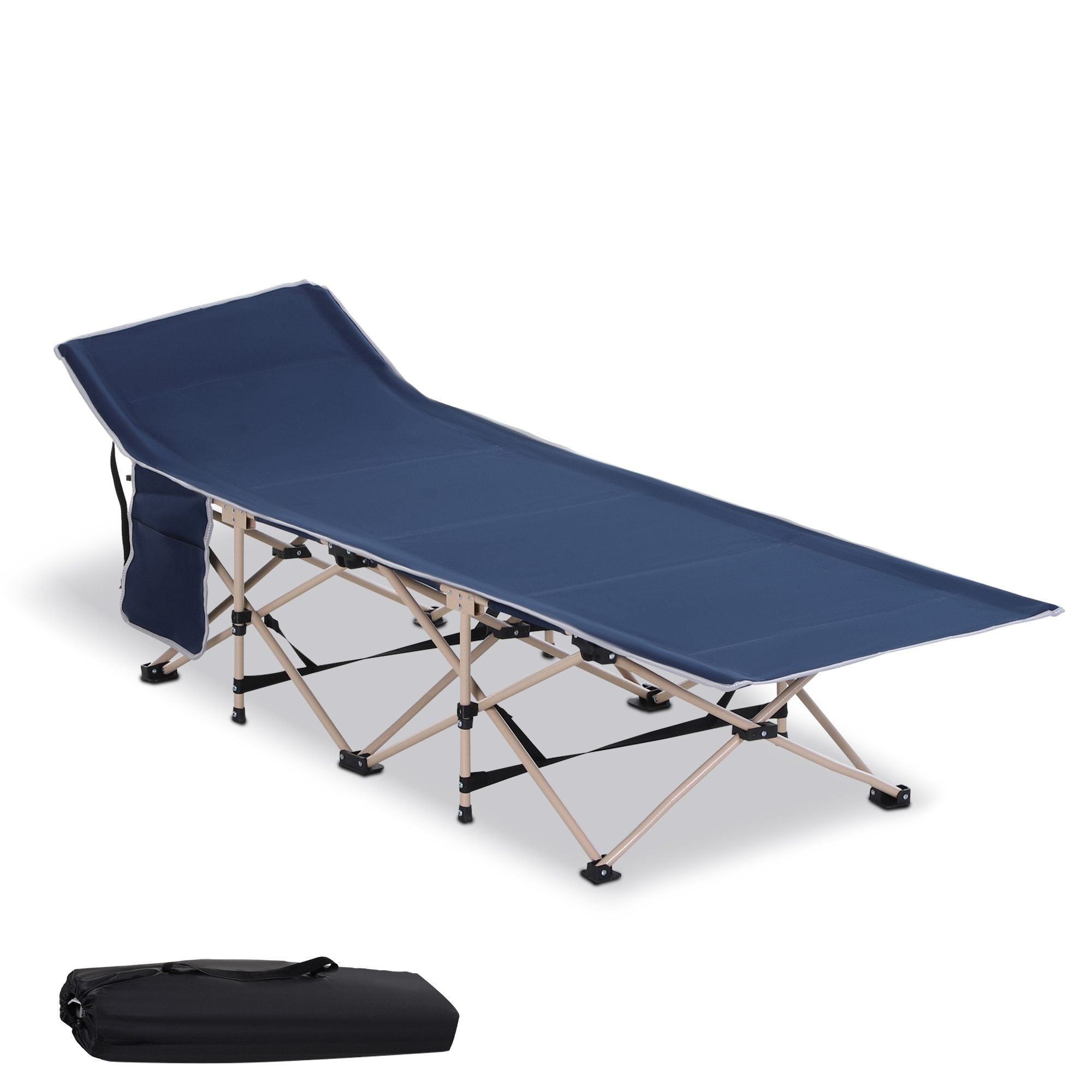 Feltseng  Campingseng  Foldbar  Vejrbestandig  Inklusive Bæretaske  190   68   52 Cm  Blå