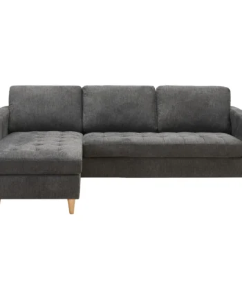 Firenze Sofa  Mørkegrå Med Ben   Naturtræ