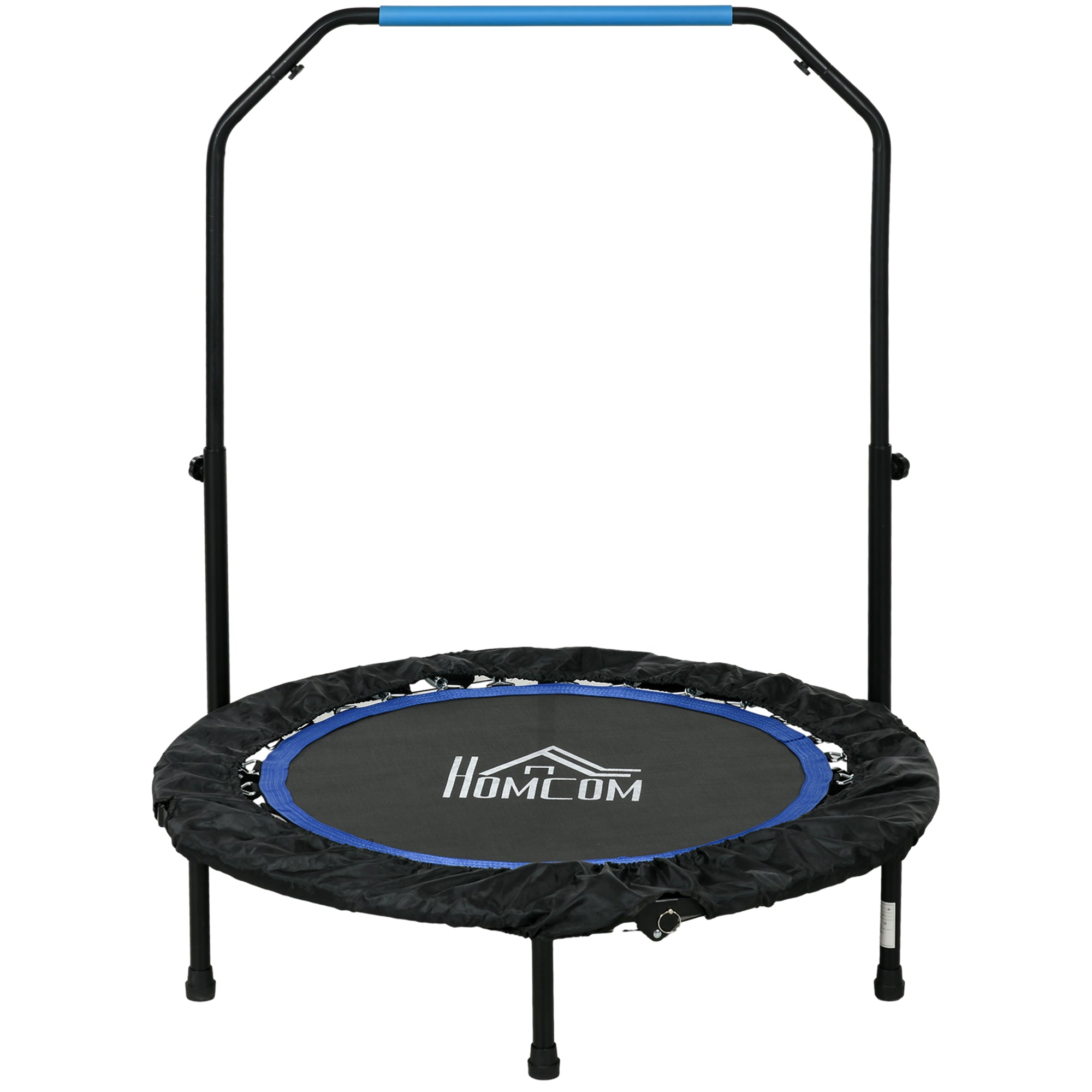 Fitnesstrampolin  Foldbar  Justerbart Håndtag  ø102x123h Cm  Op Til 150 Kg  Sort Blå
