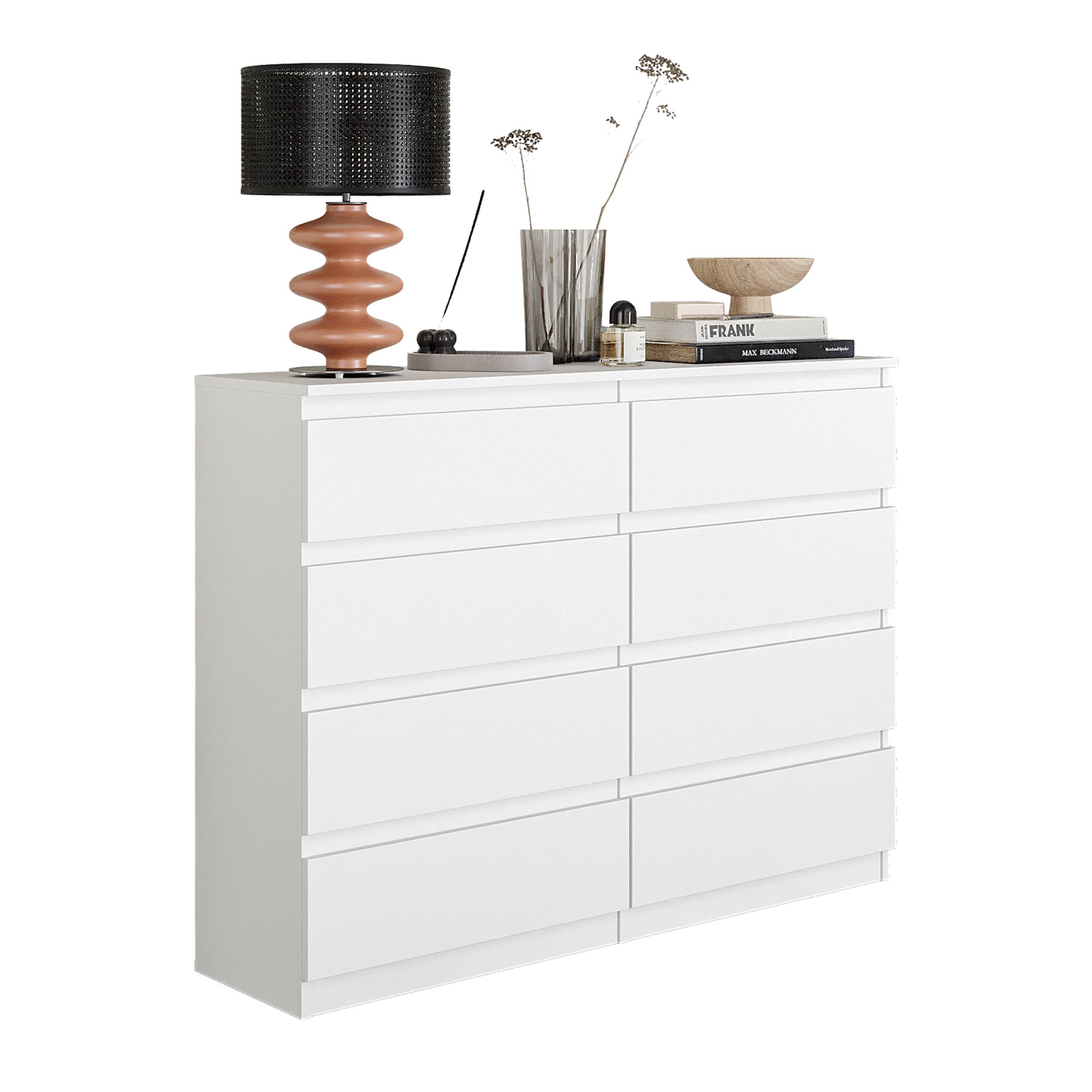 Gabriel   Kommode   Skænk Med   Skuffer   Mat Hvid   H92 Cm B120 Cm D33 Cm