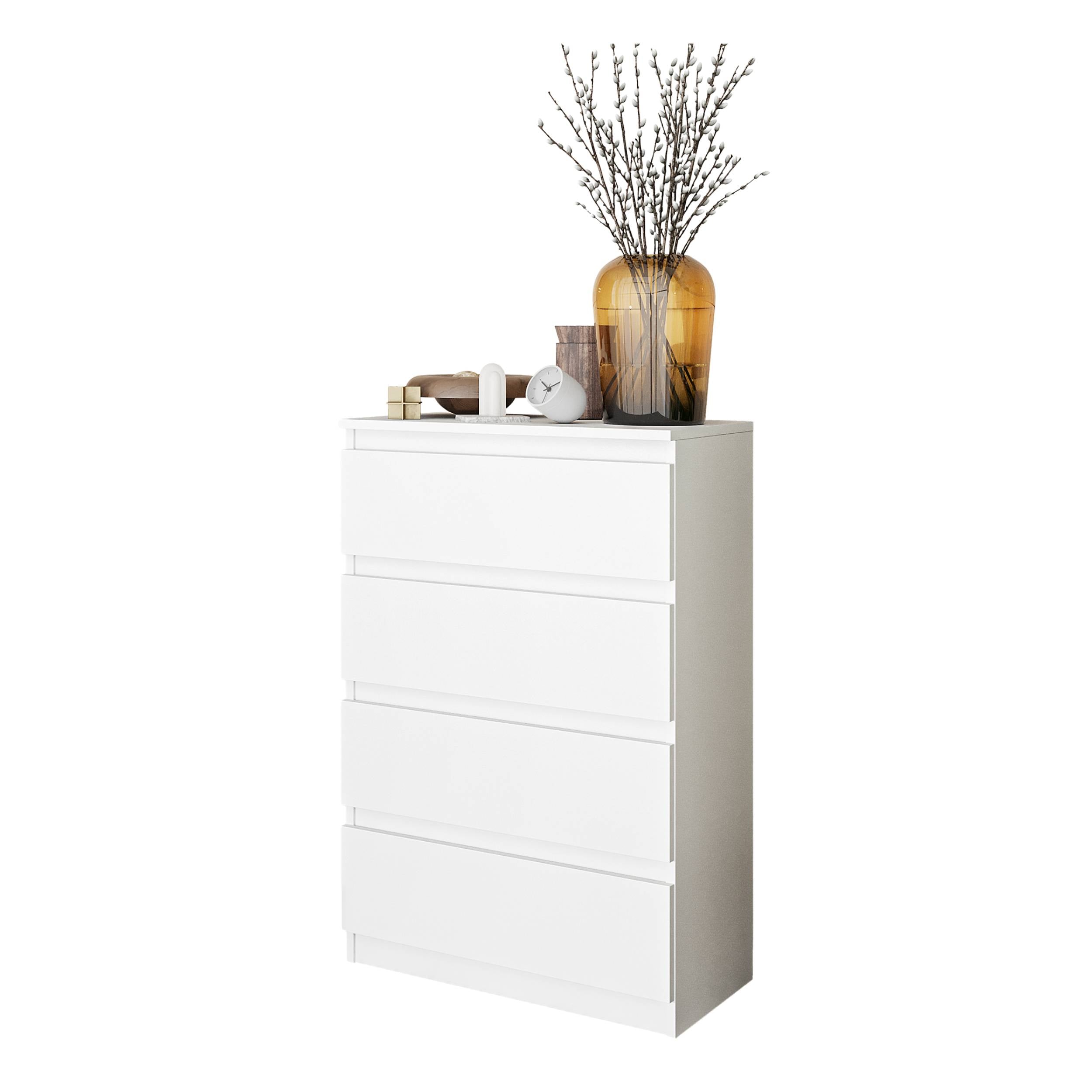 Gabriel   Kommode   Skænk Med   Skuffer   Mat Hvid   H92 Cm B60 Cm D33 Cm