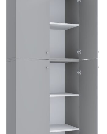 Garderobeskab  Quot Lona Xxl Quot  Med Top Og Skuffe  240   70   39 Cm  Grå