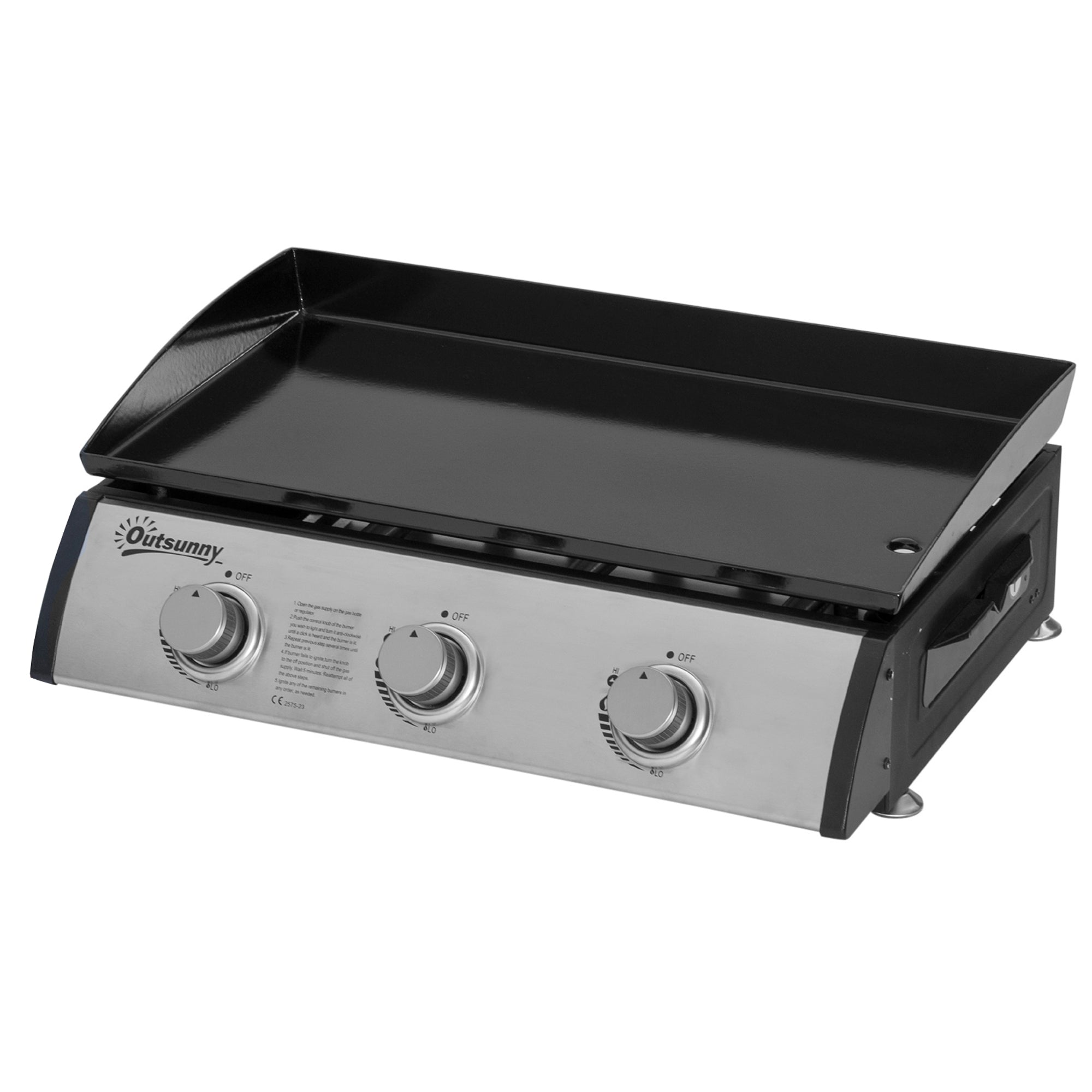 Gasgrill Med Brændere Slange Non-stick Grillplade Rustfrit Stål Farve: Sølv 63 48 21 Cm