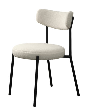 Gimli Spisebordsstol Offwhite Bamsestof Og Sort Metal