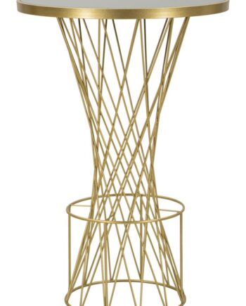 Glam Barbord   Guldfarve   Jern Og Glas   70x103 Cm