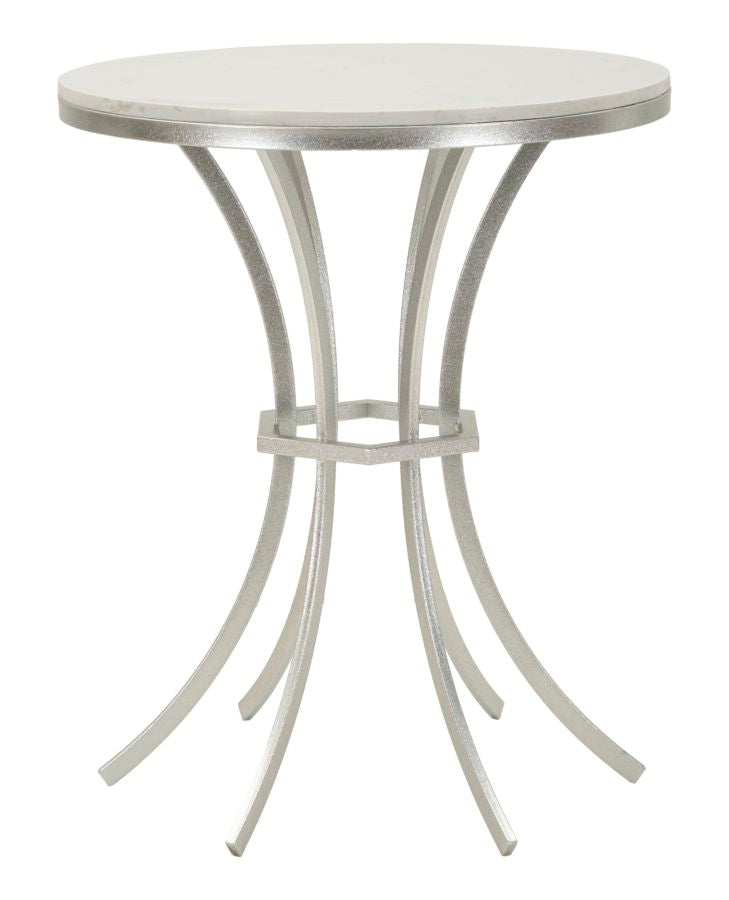 Glam Bord   Hvid  Jern Og Marmor    56x68 Cm