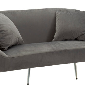 Glam Sofa   Sølv Af Fyrretræ Træ  Mdf  Polyester Og Metal   137x69x79 Cm