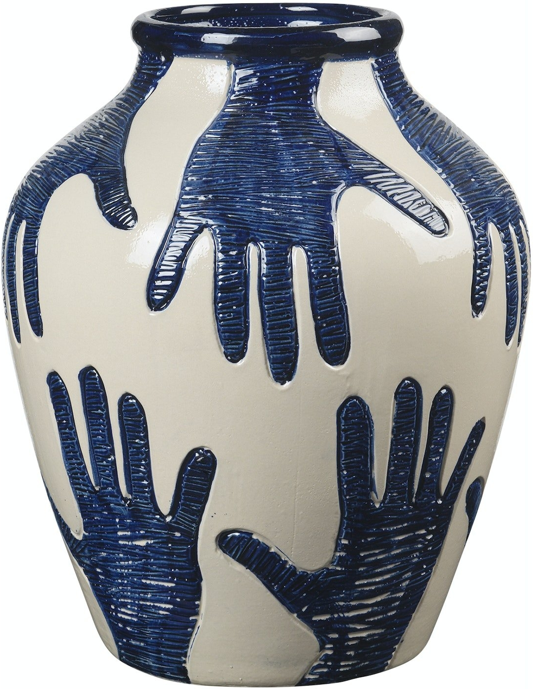 Håndlavet Keramikvase Broste Copenhagen Mime Blå ø33   H40 Cm