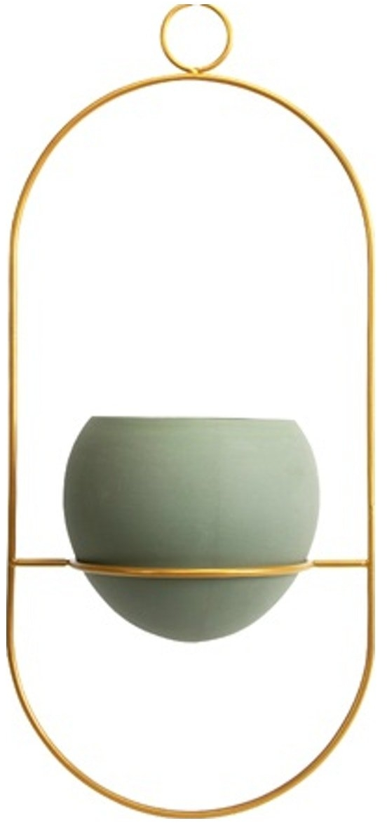Hængende Urtepotteskjuler Og Plantekrukke House Of Sander Kera Jern Oliven Guld H12 5xb14   Cm