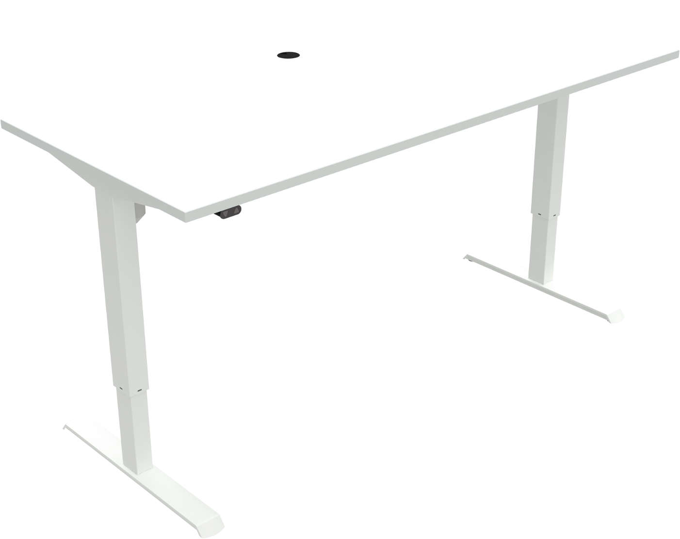 Hæve- Sænkebord Skrivebord To-bens Firkantet Zennord Adaptdesk Hvid Melamin 180x80 Cm Højdejusterbar 68-118 Cm