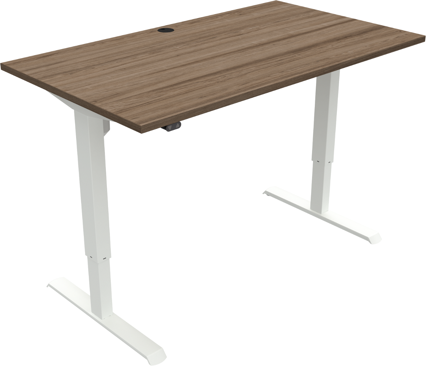 Hæve- Sænkebord Zennord Adaptdesk To-bens Firkantet 140x80 Cm H68-118 Cm Valnød Hvid