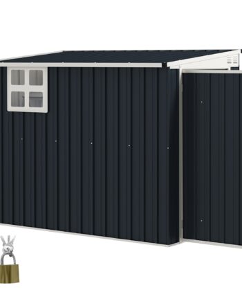 Haveskur  Redskabsskur Til Haveredskaber  Vinduer  Ventilationsåbninger  Aflåselig  Stål  Mørkegrå