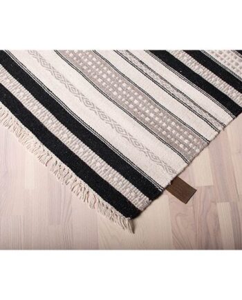 Hc Interior Rugs Kelim Denver Ivory   Black  : Erling Christensen Møbler