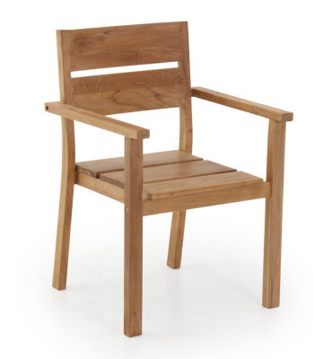 Hercules Teak Stabelstol Med Armlæn
