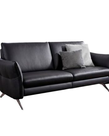Himolla 6902   Pers  Sofa   Sort Læder Justerbar Ryg Og Skammel  : Erling Christensen Møbler