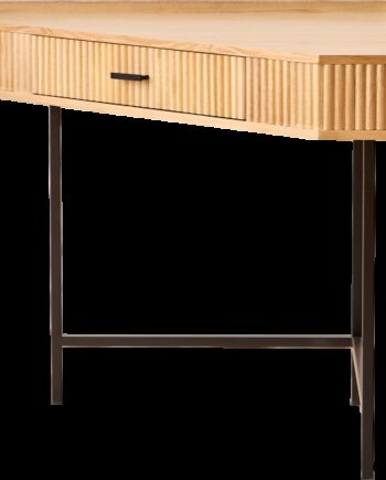 Hjørneskrivebord Nordlys Furniture Seto Natur Metalramme Med Skuffer 80x80 Cm