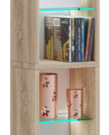 Høj Reol Til 170 Cd Er Eller 60 Dvd Er     152      21      14 Cm  Naturfarvet