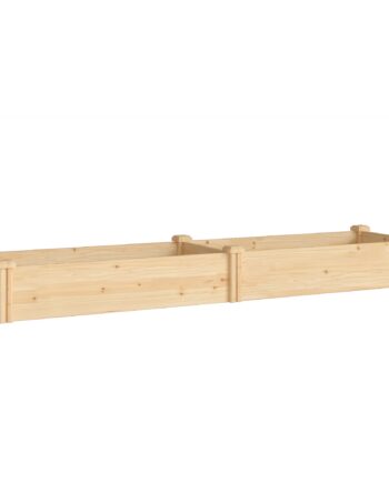 Højbed   Træ  Plantebed Med Skillevæg  åben Bund  Kold Ramme  Havebed 235   66   26 Cm  Naturtræ