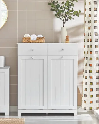 Hold Dit Badeværelse Ryddeligt Med Dette Elegante Vasketøjsskab   Hvid B78   D38     H90   Cm