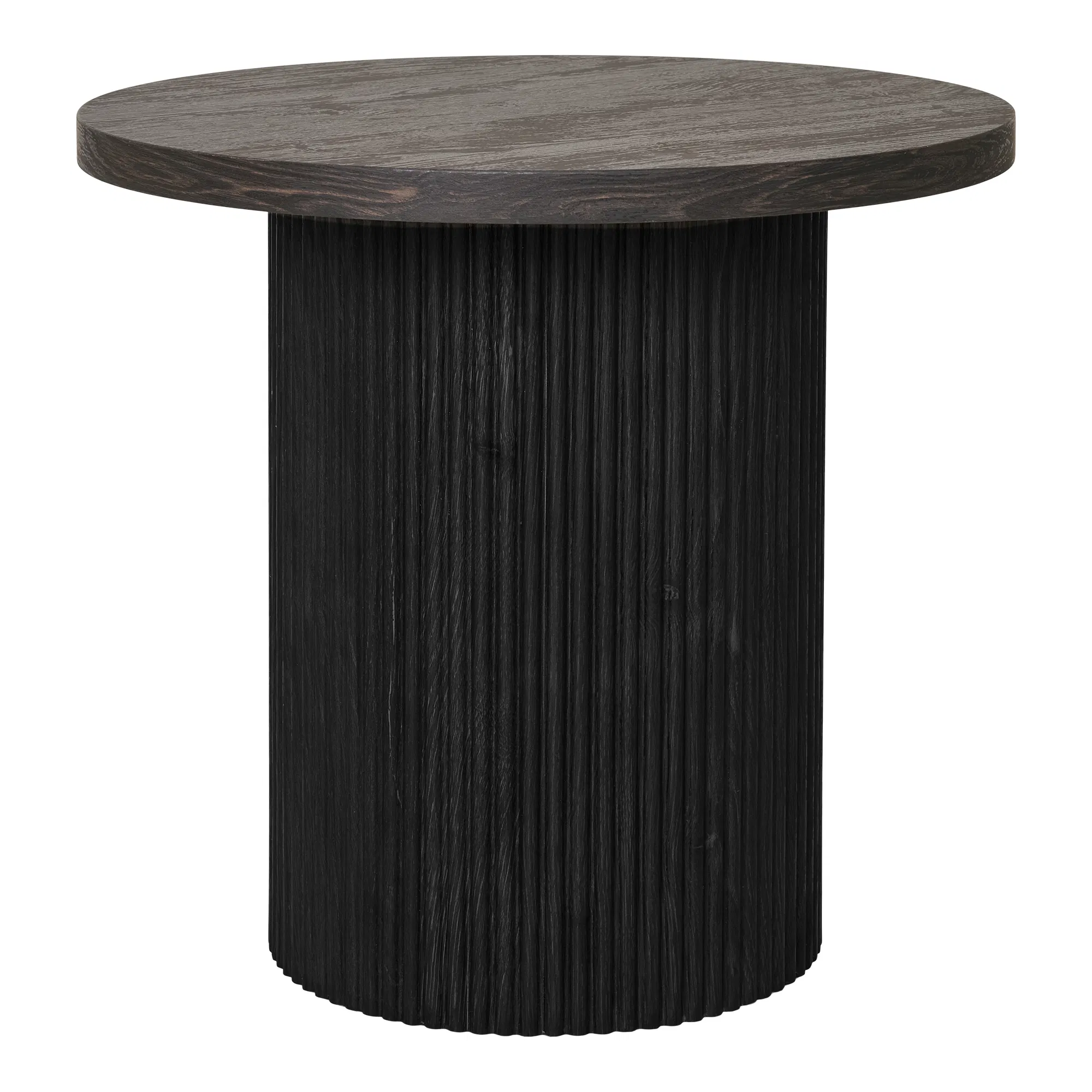 House Nordic Boavista Hjørnebord  Rund Mørkebrun Decorpapir Og Sort Træ  ø48