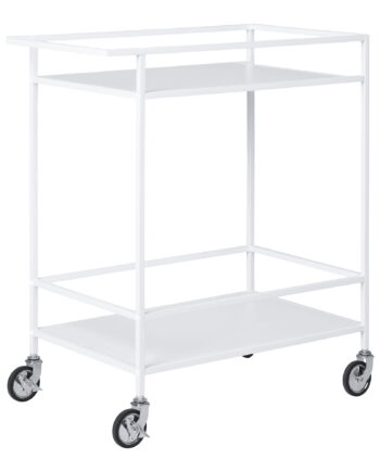 House Nordic Vita Barvogn       Hylder Og Hjul Hvid Melaminfolie Og Hvid Stål  68x40