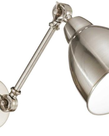 Ideal Lux Newton Væglampe   Justerbar Metalarm   Nikkelfinish H23   B14   L44 Cm
