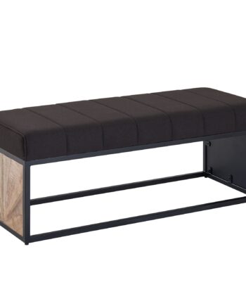 Ikonisk Designer Entrébænk   Art Deco Stil  105   40   40 Cm  Sort Og Naturfarvet