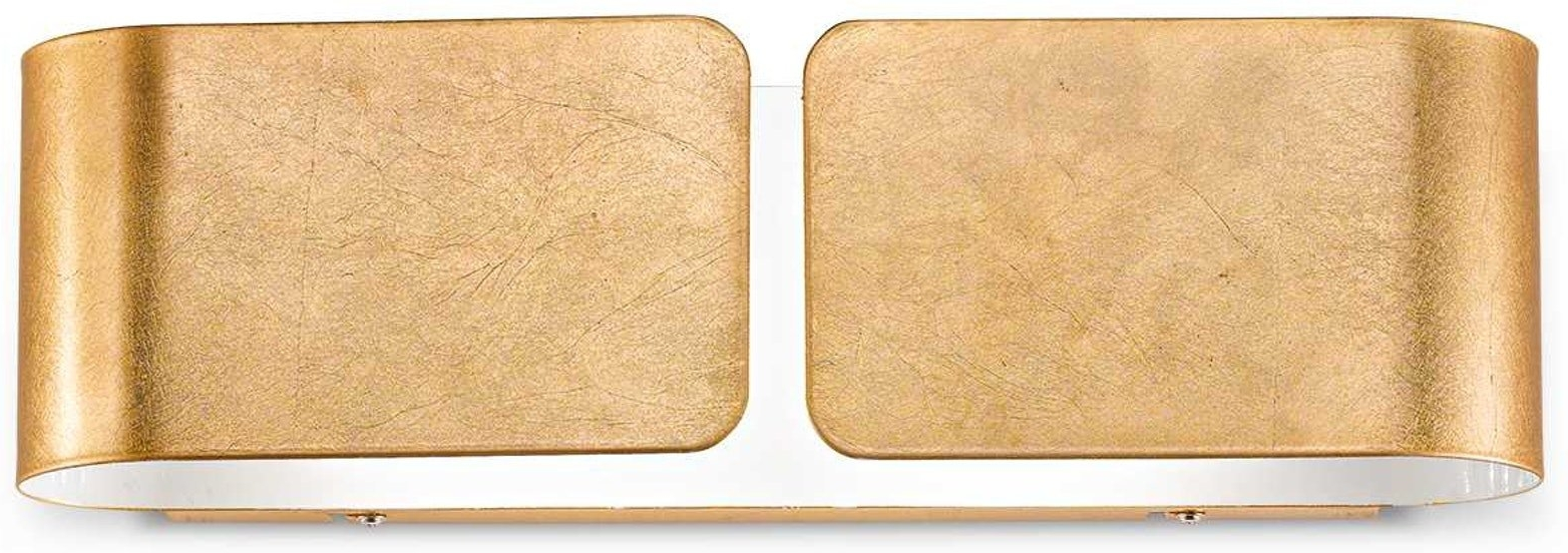 Indendørs Væglampe Ideal Lux Clip Gylden Metal 2xe27 L44xb11xh12   Cm