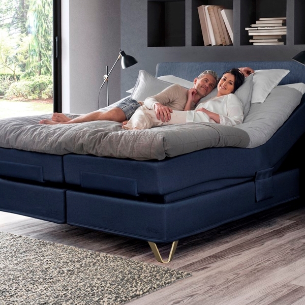 Jensen Prestige Aqtive   Elevationsseng Sleep Iii 160x200 Cm Blå Blød Blød  : Erling Christensen Møbler