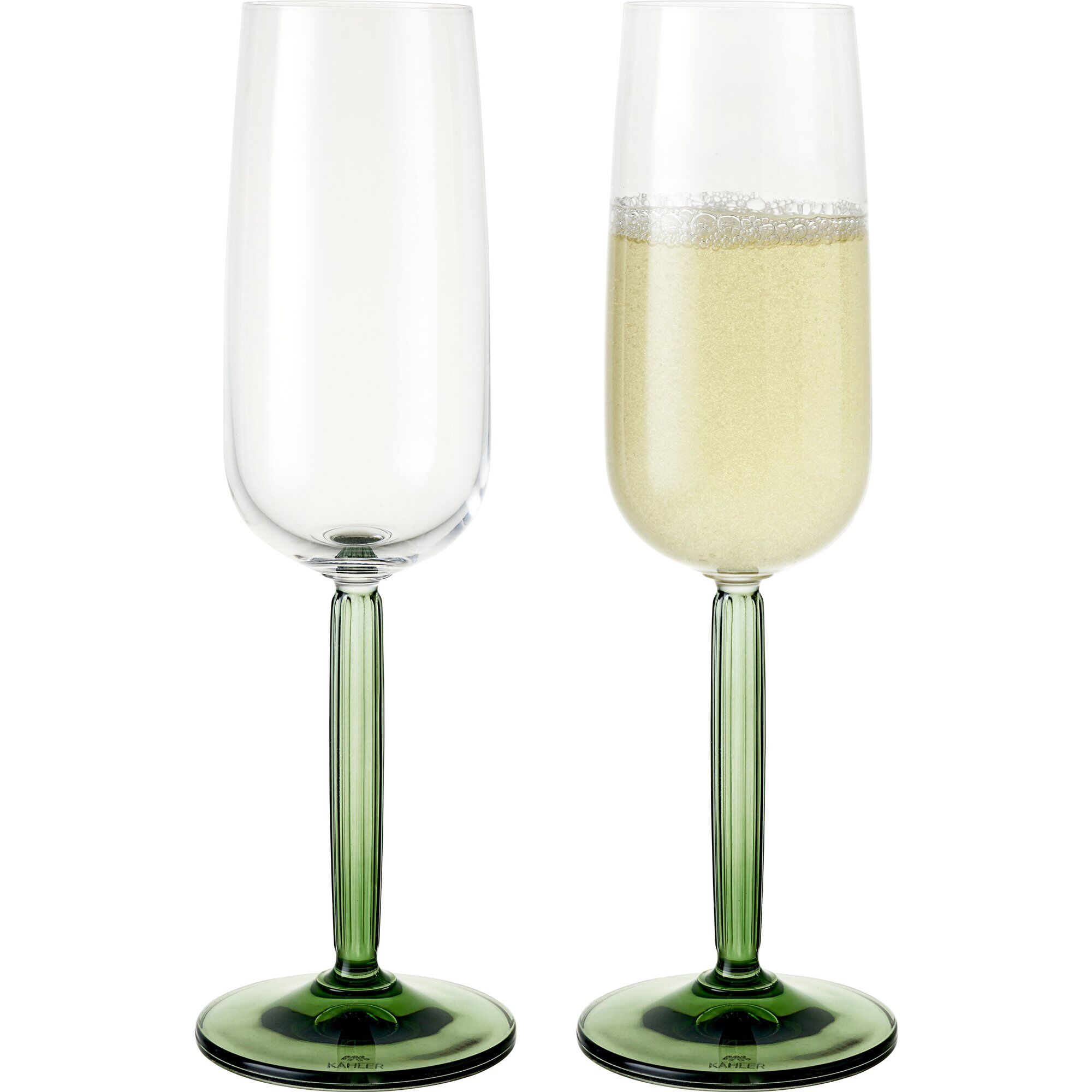 Kähler Hammershøi Champagneglas 24 Cl Grøn Stk