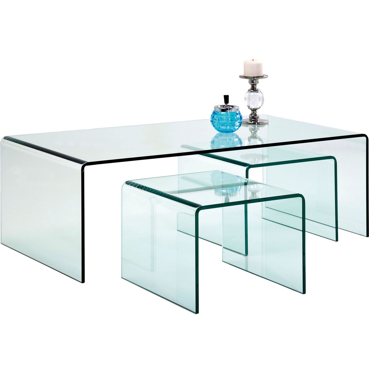 Kare Design Clear Club Sofabord Glas    Sæt