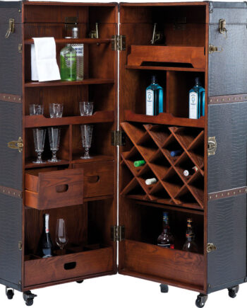Kare Design Colonial Barskab Brunt Stof     Skuffer