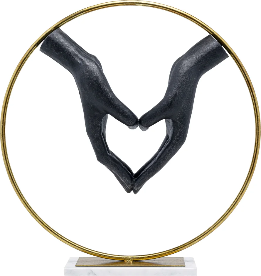 Kare Design Elements Heart Hand Figur Polyresin  Stål Og Marmor   :62cm