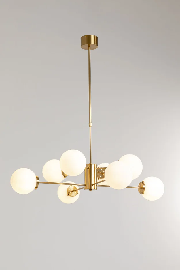 Kare Design Heavenly Gold Loftlampe Hvid Glas Og Messing Stål  ø98