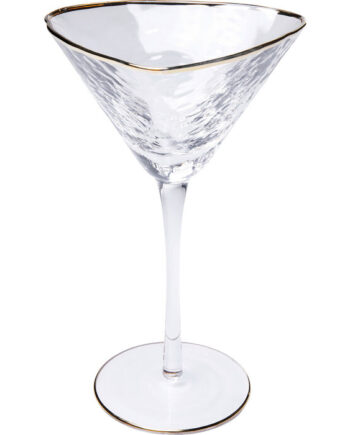 Kare Design Hommage Cocktailglas     Struktur Og Guldkant  Håndlavet Klar Glas   :20
