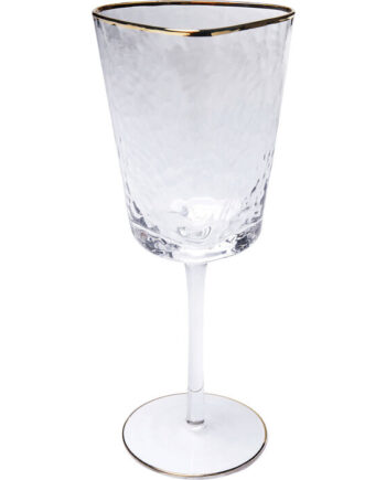 Kare Design Hommage Rødvinsglas     Struktur Og Guldkant  Håndlavet Klar Glas   :23