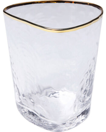Kare Design Hommage Vandglas     Struktur Og Guldkant  Håndlavet Klar Glas   :10