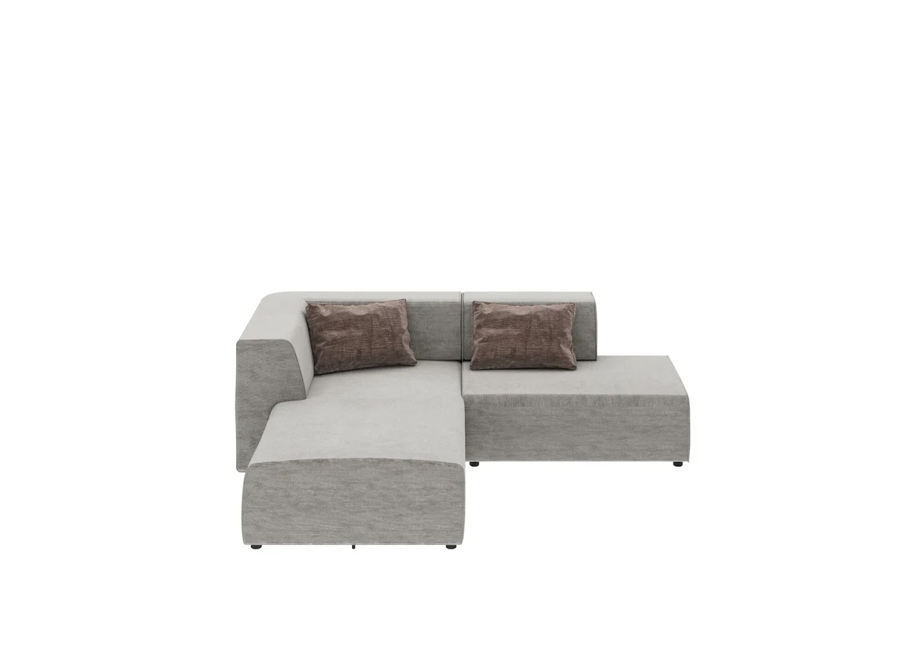 Kare Design Infinity Boston Hjørnesofa       Mørkegrå Puder Grå Stof Og Plast