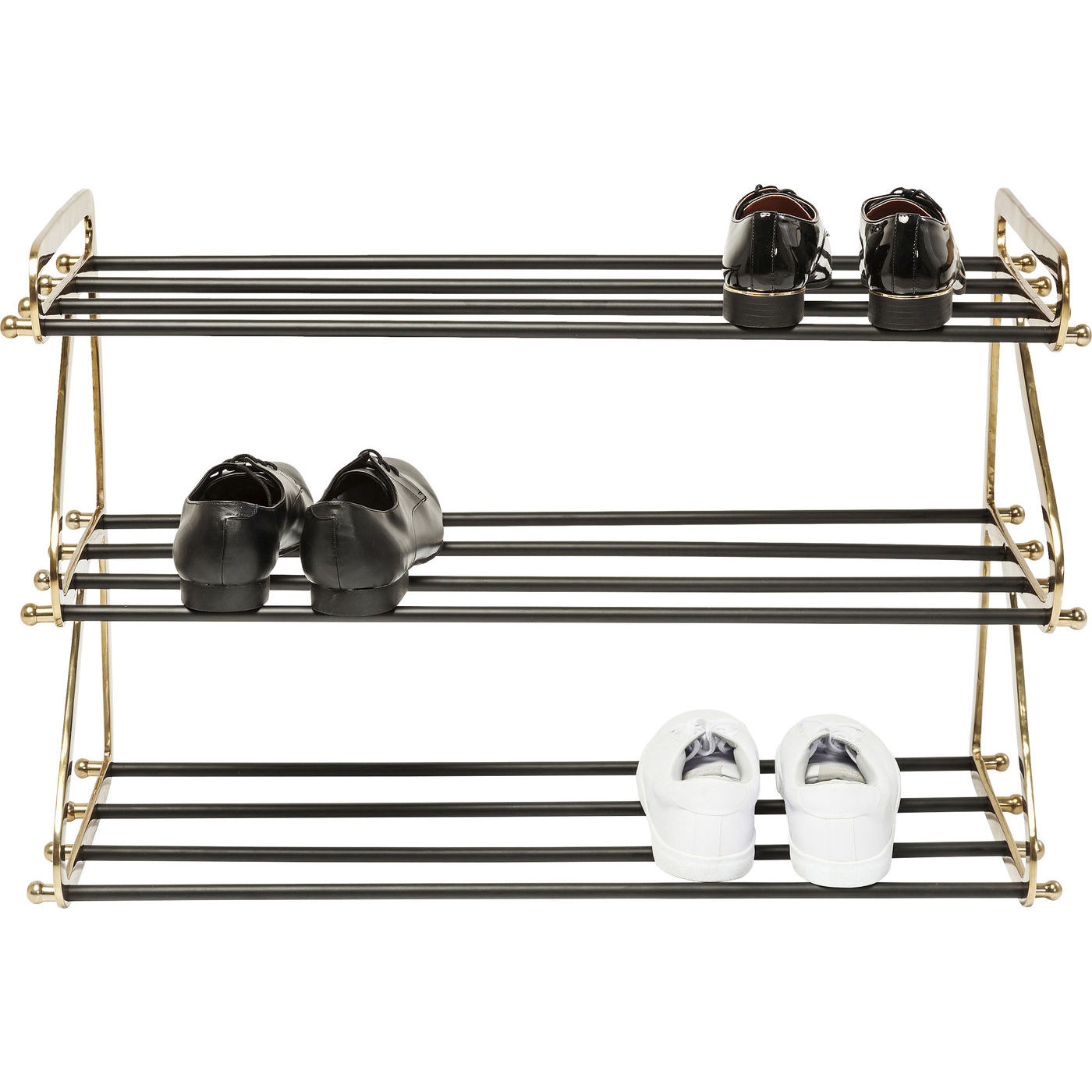 Kare Design Walk Big Skohylde Messing Og Sort Metal       Hylder