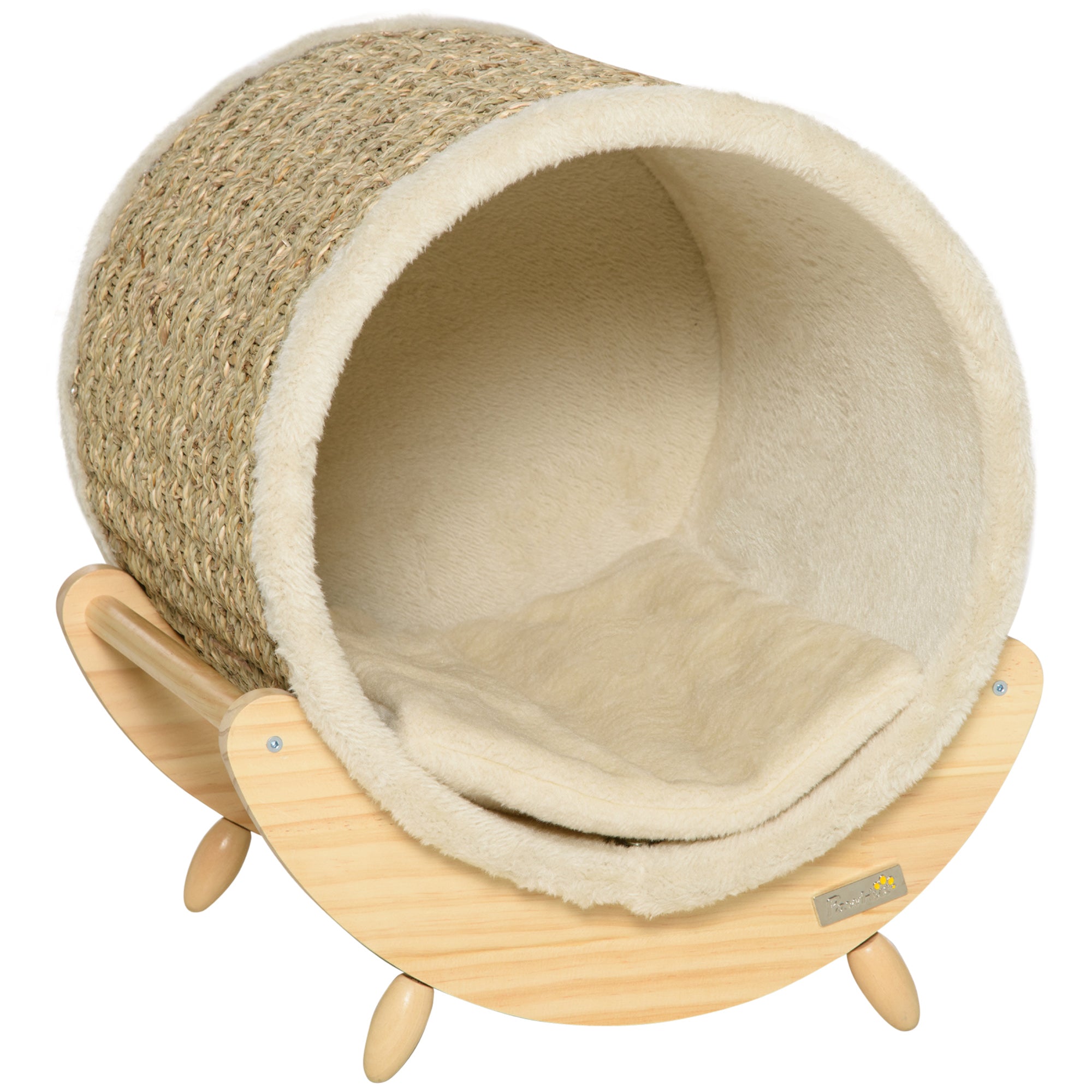 Kattehule Med Kradseområde Inklusive Pude  Kradsetønde  41 Cm   38 Cm   43 Cm  Natur   Beige